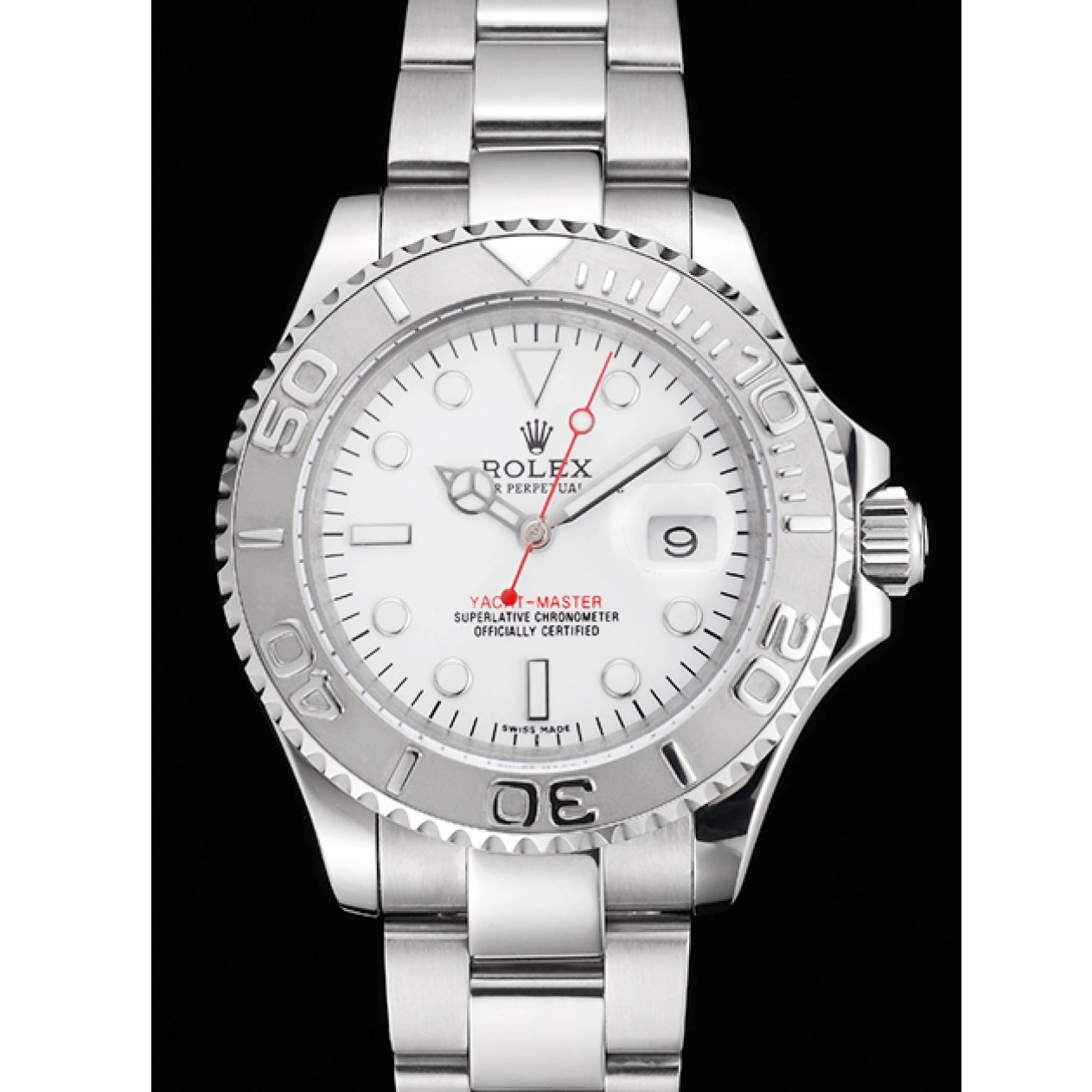 AAA replica watch Swiss Rolex Staniless Steel White Yacht-Master Bracelet Case Dial And 0718
